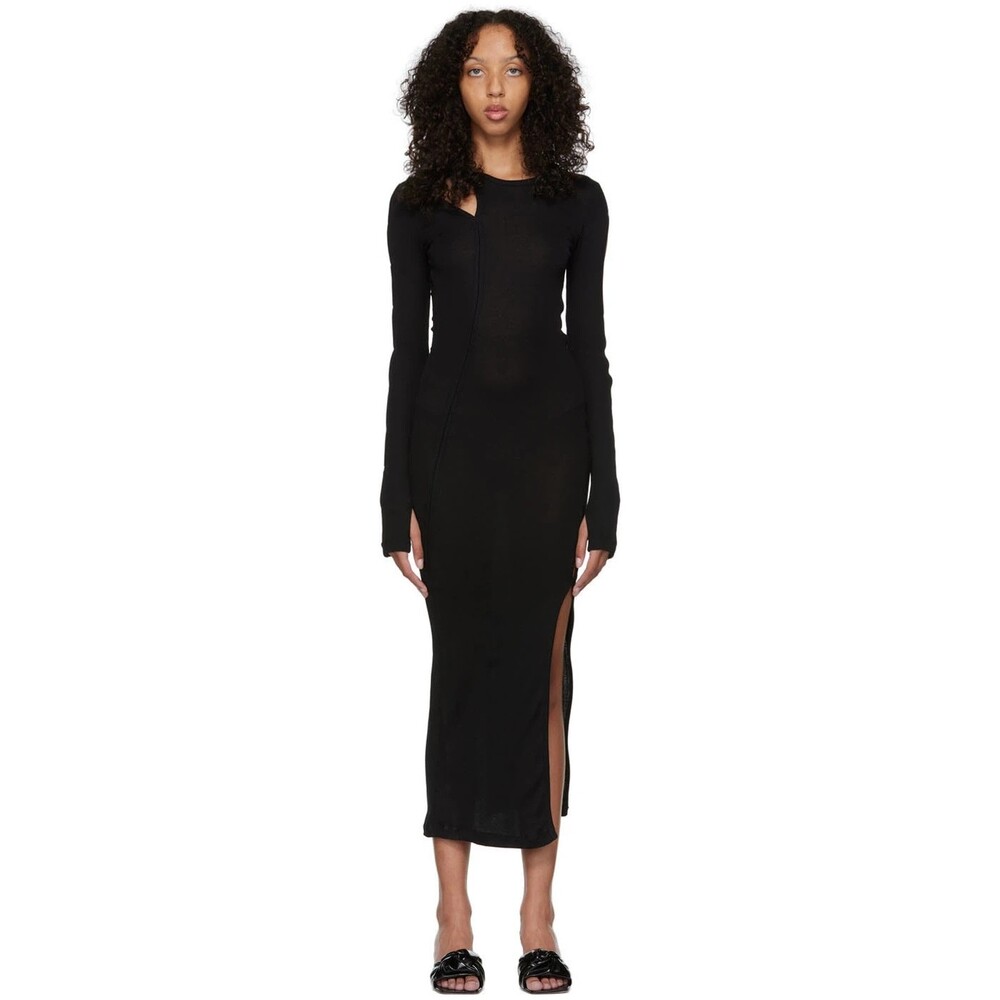 Helmut Lang Cotton Midi Dress Size XS Womens Black $220
